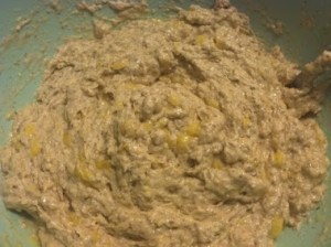 mashed in bananas