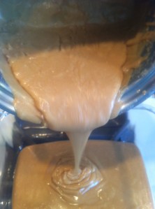 pouring fudge
